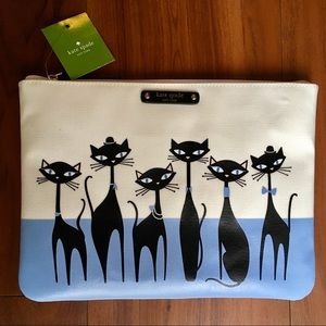 NWT KATE SPADE Jazz Cats Gia clutch